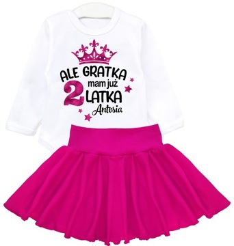 KOMPLET BODY SPÓDNICZKA ALE GRATKA MAM 2 LATKA 98