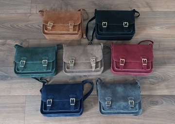 Большая замшевая сумка-мессенджер А5 Vera Pelle, черная