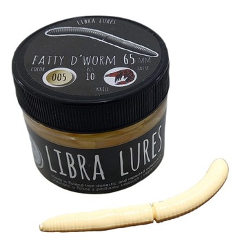 Libra Lures Fatty D'Worm 005 Cheese 6,5cm Ser Smak: Ser, Długość (cm): 6.5