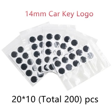 200pcs/lot Logo Key Sticker 14MM Car Key Epoxy Crystal KD Remote Con~59008