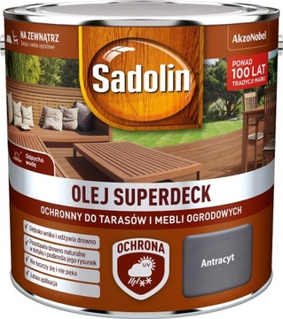 SADOLIN SUPERDECK МАСЛО ДЛЯ ДЕРЕВА И ТЕРРАСЫ АНТРАЦИТ 2,5л