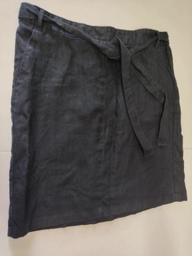 M&S spódnica lniana czarna z paskiem 42