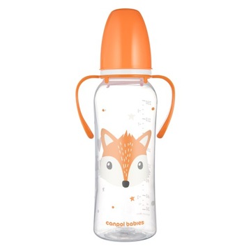 CANPOL LEKKA WĄSKA BUTELKA DO MLEKA Z UCHWYTAMI 250ml 12m+ CUTE ANIMALS