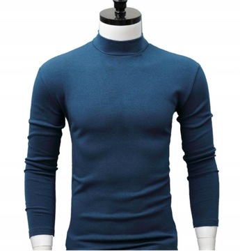 PÓŁGOLF MĘSKI KLASYCZNY GOLF BASIC SLIM NIEB
