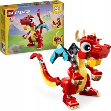 LEGO Creator 31145 Czerwony Smok Rybka Papuga Feniks klocki 3w1 zestaw