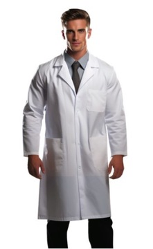 Biały fartuch laboratoryjny męski kitel 100% bawełna Biały Fartuch medyczny