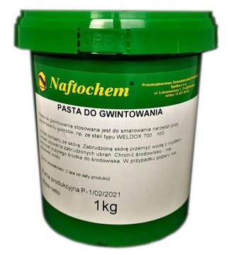 Pasta do gwintowania wiercenia tłoczenia chłodząco-smarująca Naftochem 1kg