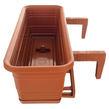 БАЛКОННАЯ ЯЩИКА ЦВЕТОЧНЫЙ ГОРШОК ЦВЕТОЧНЫЙ ВАЗ 50см РУЧКИ ПОДСТАВКА БАЛКОННАЯ БАЛЮСТРАДА