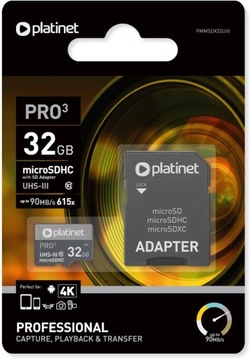 PLATINET microSDHC SECURE DIGITAL + SD-АДАПТЕР 32G