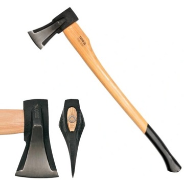 SIEKIERA ROZŁUPUJACA Z KLINEM 2KG DREWNIANY TRZONEK 82CM