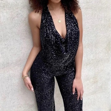 Sexy Glitter Sequin Club Party Jumpsuits Elegant H