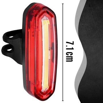 ЗАДНИЙ ВЕЛОСИПЕДНЫЙ ФОНАРЬ, ЗАРЯДНЫЙ, USB LED COB, КРАСНЫЙ, АККУМУЛЯТОРНЫЙ