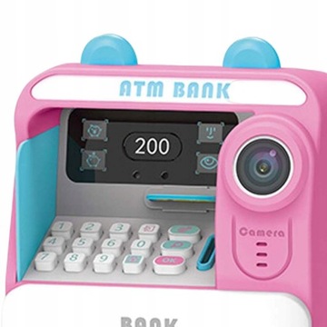 Piggy Bank Toy small atm Machine Coin Cash Pink