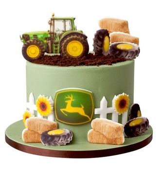 Zestaw Dekoracji Na Tort TRAKTOR 2 16 el. figurki cukrowe opłatek ozdoba
