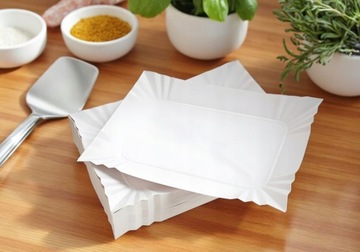 Одноразовые пластины с бумажными лотками для барбекю 100 шт. 14x25 см.