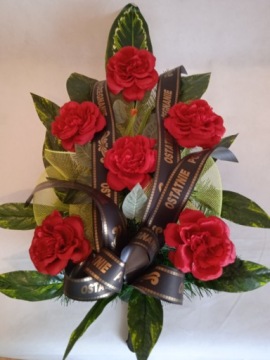 Траурный букет ИСКУССТВЕННЫЕ ЦВЕТЫ на похороны 24 часа в сутки