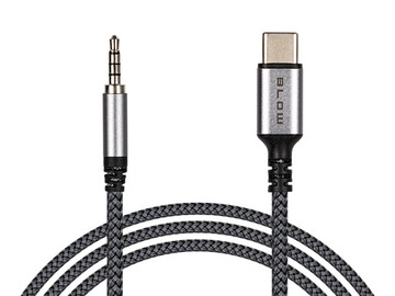 KABEL USB-C MINI JACK 3,5MM TYP C AUX WTYK PRZEWÓD AUDIO 100CM 1M NYLON