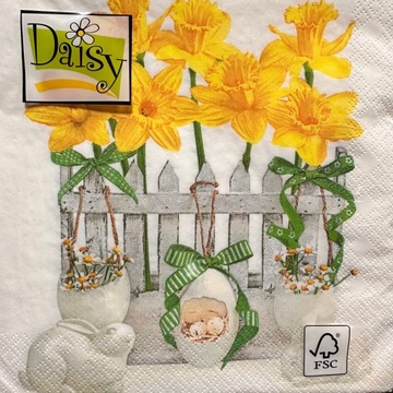 serwetki Daisy 1kpl-20szt kwiaty Wielkanoc
