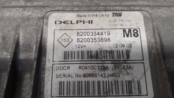 8200334419 ŘÍZENÍ MOTORU NISSAN MICRA K12 1.5 DCI