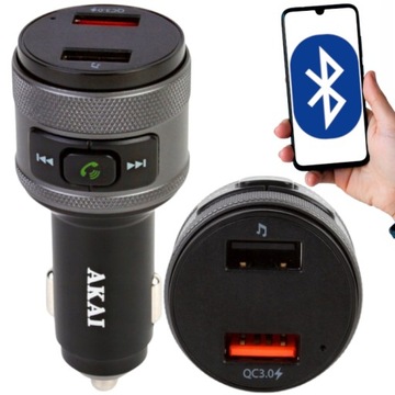 TRANSMITER SAMOCHODOWY NADAJNIK FM BLUETOOTH USB AKAI FMT-C57BT