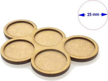 Movement Tray 25 mm / okrągła 25x5 Trays MDF/HDF , zestaw 1 szt.