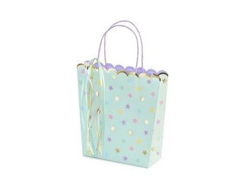 TOREBKA NA PREZENTY GWIAZDKI 22x23x8cm MIĘTOWA