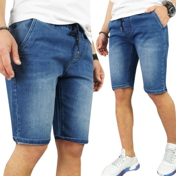 KRÓTKIE SPODENKI JEANSOWE z GUMKĄ WYGODNE 952 S/M