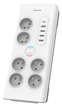Přepěťová ochrana Philips 2 m, 6 zásuvek