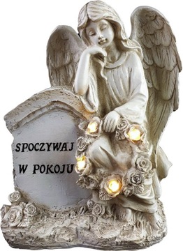 ANIOŁEK LED NA BATERIE PODŚWIETLANY ANIOŁ FIGURKA ANIOŁKA WYSOKI ZNICZ