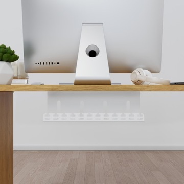 Organizer, uchwyt kabli pod biurko biały 40cm StalFlex
