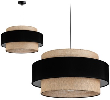 LAMPA WISZĄCA SUFITOWA ŻYRANDOL ABAŻUR NOWOCZESNA BOHO JUTA LOFT LED