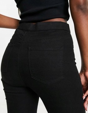 French Connection NG7 dkz czarne spodnie rurki jeans wysoki stan XXS