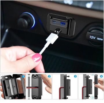 Автомобильная зарядная панель 12-24В с QC 3.0 + PD 3.0 для автомобилей