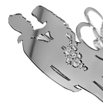 Серебряный зеркальный топпер с инициалами ИНИЦИАЛЫ для серебряного зеркального торта