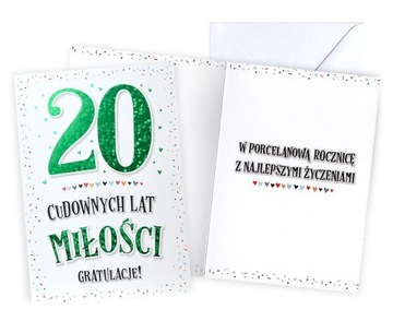 Kartka na 20 Rocznicę Ślubu Porcelanowe Gody V81
