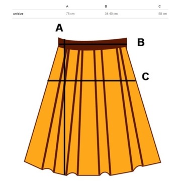 Spódnica trapezowa midi z paskiem zamszowa kształt A
