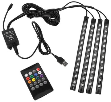 ВНУТРЕННЕЕ ОСВЕЩЕНИЕ 12 светодиодов USB RGB УПРАВЛЕНИЕ ЦВЕТАМИ ОСВЕЩЕНИЯ