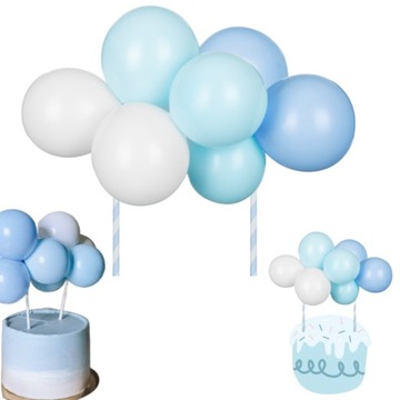 TOPPER BALONOWY NIEBIESKI DEKORACJA TORTU 29cm