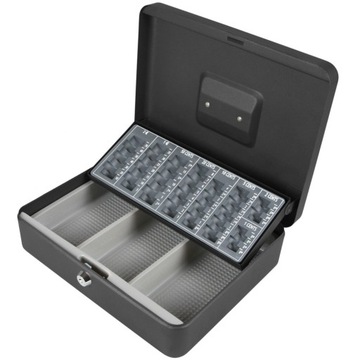 БОЛЬШОЙ МЕТАЛЛИЧЕСКИЙ КАССЕТНЫЙ СЕЙФ ДЛЯ ДЕНЕЖНЫХ МОНЕТОВ ЕВРО