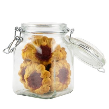 КВАДРАТНАЯ СТЕКЛЯННАЯ БАНКА С КРЫШКОЙ И ПРОКЛАДКОЙ 750МЛ