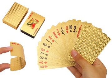 KARTY DO GRY plastik ZŁOTE GOLD POKER TALIE TALIA 54 sztuki PREMIUM