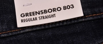 WRANGLER spodnie STRAIGHT regular DARK BLUE jeans GREENSBORO _ W44 L34