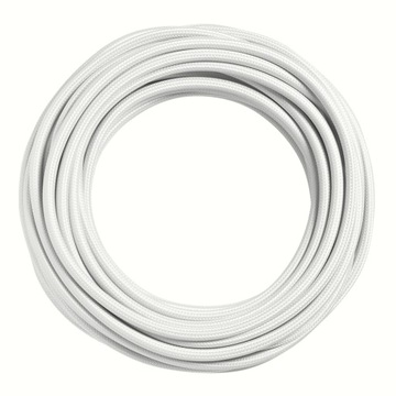 Przewód w oplocie kabel 2x0,75 BIAŁY 5m