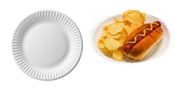 ОДНОРАЗОВЫЕ БУМАЖНЫЕ ТАРЕЛКИ, БЕЛЫЕ, 23 см, 50 шт.