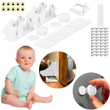 ЗАЩИТА ДВЕРЕЙ ШКАФА МЕБЕЛЬНЫЙ ЗАМОК НА МАГНИТАХ 10 шт.