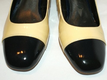 Золотые туфли-лодочки Footglove в стиле ретро, ​​винтажные лакированные кожаные туфли 38