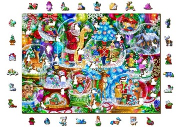 Drewniane Puzzle Świąteczna Układanka 1000 +10 el