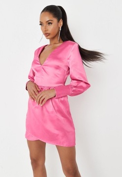 MISSGUIDED SATYNOWA SUKIENKA V-NECK LCJ XXJ__XS