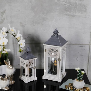 Фонарь Деревянный серый садовый фонарь, набор 2-в-1 для дома и дачи