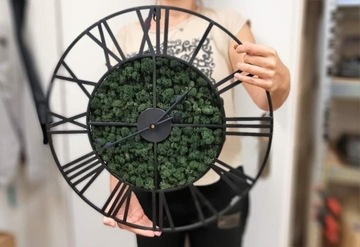 Часы в стиле ретро, ​​металл мох, 80 см